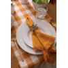 imageDII Heavyweight Fringed Check Tabletop Collection Placemat Set 13x19 Gray 6 PiecePumpkin Spice