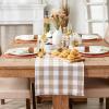 imageDII Heavyweight Fringed Check Tabletop Collection Placemat Set 13x19 Gray 6 PieceStone Brown