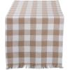 imageDII Heavyweight Fringed Check Tabletop Collection Placemat Set 13x19 Gray 6 PieceStone Brown