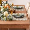 imageDII Heavyweight Fringed Check Tabletop Collection Placemat Set 13x19 Gray 6 PieceStone Brown