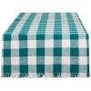 imageDII Heavyweight Fringed Check Tabletop Collection Placemat Set 13x19 Gray 6 PieceTeal