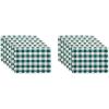 imageDII Heavyweight Fringed Check Tabletop Collection Placemat Set 13x19 Gray 6 PieceTeal