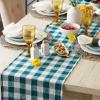 imageDII Heavyweight Fringed Check Tabletop Collection Placemat Set 13x19 Gray 6 PieceTeal