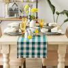 imageDII Heavyweight Fringed Check Tabletop Collection Placemat Set 13x19 Gray 6 PieceTeal
