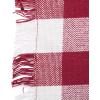 imageDII Heavyweight Fringed Check Tabletop Collection Placemat Set 13x19 Gray 6 PieceWine