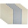 imageDII Black Farmhouse Stripe PVC Woven PlacematFrench Blue Middle Stripe