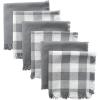 imageDII Cotton Checker Fringed Dish Towels 18 x 28quot Set of 4 Absorbent Heavyweight Woven Kitchen Towels for Drying and Cleaning DishesGrayGray
