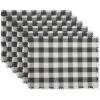 imageDII Heavyweight Fringed Check Tabletop Collection Placemat Set 13x19 Gray 6 PieceMineral