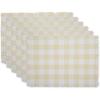 imageDII Heavyweight Fringed Check Tabletop Collection Placemat Set 13x19 Gray 6 PieceNatural
