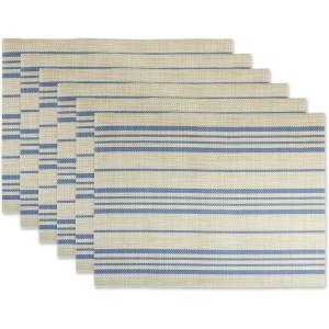 imageDII Black Farmhouse Stripe PVC Woven PlacematFrench Blue Farmhouse Stripe