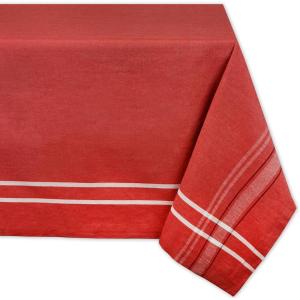 imageDII French Stripe Tabletop Collection Farmhouse Style Dining Table Linen Tablecloth 60x104 TaupeBlueRed Chambray
