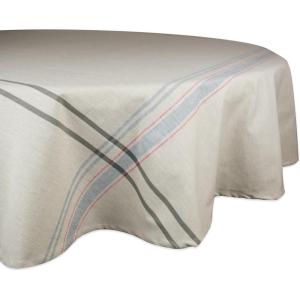 imageDII French Stripe Tabletop Collection Farmhouse Style Dining Table Linen Tablecloth 60x104 TaupeBlueTaupeGray