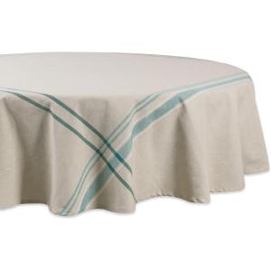 imageDII French Stripe Tabletop Collection Farmhouse Style Dining Table Linen Tablecloth 60x104 TaupeBlueTaupeTeal