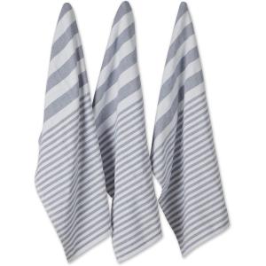 imageDII French Terry Collection Kitchen Dishtowel Set 18x28 Barn Red Chambray Solid 3 PieceFrench Blue Nautical Stripe