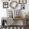 imageDII 100 Cotton Buffalo Check Pillow Cover Set Black 20x20 2 PieceGray