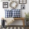 imageDII 100 Cotton Buffalo Check Pillow Cover Set Black 20x20 2 PieceNavy  Cream