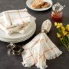 imageDII Basic Check Collection Tabletop Napkin Set Black 6 PieceHoney Gold