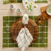 imageDII Basic Check Collection Tabletop Napkin Set Black 6 PieceVentana Green Check