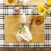imageDII Basic Check Collection Tabletop Napkin Set Black 6 PieceYellow
