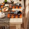 imageDII Buffalo Check Collection Classic Farmhouse Tabletop Set Placemat Set 13x19 Orange ampamp Black 6 Piece