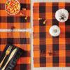 imageDII Buffalo Check Collection Classic Farmhouse Tabletop Set Placemat Set 13x19 Orange ampamp Black 6 Piece