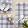 imageDII Buffalo Check Collection Classic Farmhouse Tabletop Set Placemat Set 13x19 Stonewash Blue 6 Piece