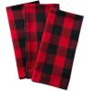 imageDII Buffalo Check Kitchen Collection Classic Farmhouse Dishtowel Set 20x30 Pink ampampWhite 3 PieceRed  Black