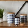 imageDII Ceramic Canister Sets for the Kitchen Food Safe Storage Containers with Lids Large Medium ampamp Small Buffalo Check Gray ampamp White 3 CountBuffalo Check  Blue  White