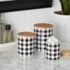 imageDII Ceramic Canister Sets for the Kitchen Food Safe Storage Containers with Lids Large Medium ampamp Small Buffalo Check Gray ampamp White 3 CountBuffalo Check  Black  White