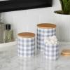 imageDII Ceramic Canister Sets for the Kitchen Food Safe Storage Containers with Lids Large Medium ampamp Small Buffalo Check Gray ampamp White 3 CountBuffalo Check  Stonewash Blue  White