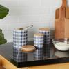 imageDII Ceramic Canister Sets for the Kitchen Food Safe Storage Containers with Lids Large Medium ampamp Small Buffalo Check Gray ampamp White 3 CountBuffalo Check  Blue  White