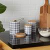imageDII Ceramic Canister Sets for the Kitchen Food Safe Storage Containers with Lids Large Medium ampamp Small Buffalo Check Gray ampamp White 3 CountBuffalo Check  Stonewash Blue  White