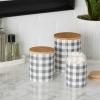imageDII Ceramic Canister Sets for the Kitchen Food Safe Storage Containers with Lids Large Medium ampamp Small Buffalo Check Gray ampamp White 3 CountBuffalo Check  Gray  White