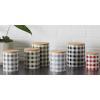 imageDII Ceramic Canister Sets for the Kitchen Food Safe Storage Containers with Lids Large Medium ampamp Small Buffalo Check Gray ampamp White 3 CountBuffalo Check  Black  White