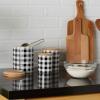 imageDII Ceramic Canister Sets for the Kitchen Food Safe Storage Containers with Lids Large Medium ampamp Small Buffalo Check Gray ampamp White 3 CountBuffalo Check  Black  White