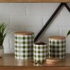 imageDII Ceramic Canister Sets for the Kitchen Food Safe Storage Containers with Lids Large Medium ampamp Small Buffalo Check Gray ampamp White 3 CountBuffalo Check  Antique Green  White
