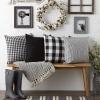 imageDII Decorative Square Throw Pillow Cover Collection Cotton Machine Washable Hidden Zipper 18x18 Gray Assorted 4 PieceBlack Assorted