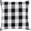 imageDII Decorative Square Throw Pillow Cover Collection Cotton Machine Washable Hidden Zipper 18x18 Gray Assorted 4 PieceBlack Gingham