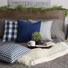 imageDII Decorative Square Throw Pillow Cover Collection Cotton Machine Washable Hidden Zipper 18x18 Gray Assorted 4 PieceNavy Assorted