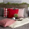 imageDII Decorative Square Throw Pillow Cover Collection Cotton Machine Washable Hidden Zipper 18x18 Gray Assorted 4 PieceRed Assorted