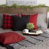 imageDII Decorative Square Throw Pillow Cover Collection Cotton Machine Washable Hidden Zipper 18x18 Gray Assorted 4 PieceRedBlack Assorted