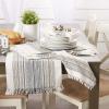imageDII Everyday Collection Fringed Stripe Tabletop Table Runner 14x72 ThymeBlack