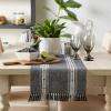 imageDII Everyday Collection Fringed Stripe Tabletop Table Runner 14x72 ThymeDobby Black