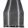 imageDII Everyday Collection Fringed Stripe Tabletop Table Runner 14x72 ThymeDobby Black