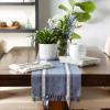 imageDII Everyday Collection Fringed Stripe Tabletop Table Runner 14x72 ThymeDobby French Blue