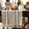 imageDII Everyday Collection Fringed Stripe Tabletop Table Runner 14x72 ThymeDobby Stone