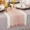 imageDII Everyday Collection Fringed Stripe Tabletop Table Runner 14x72 ThymePimento