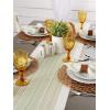 imageDII Everyday Collection Fringed Stripe Tabletop Table Runner 14x72 ThymeThyme