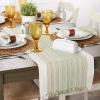 imageDII Everyday Collection Fringed Stripe Tabletop Table Runner 14x72 ThymeThyme