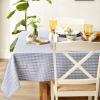 imageDII Farmhouse Gingham Checked Tabletop Collection Table Runner 14x72 BlackFrench Blue